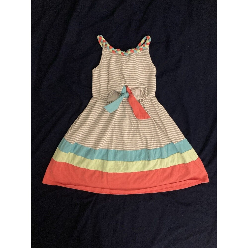 4T Jona Michelle girl clothes - 1 piece dress | multicolor striped theme
